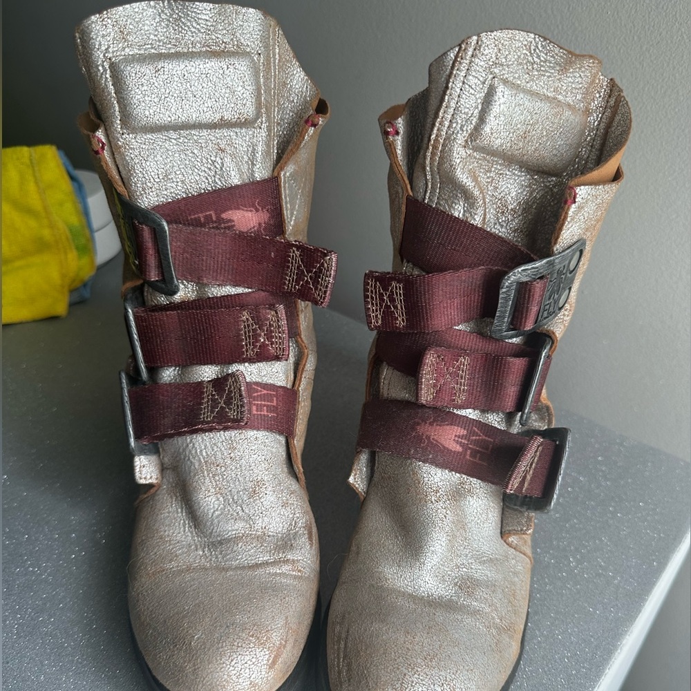 COPY - Fly London STIF Silver Combat Boot